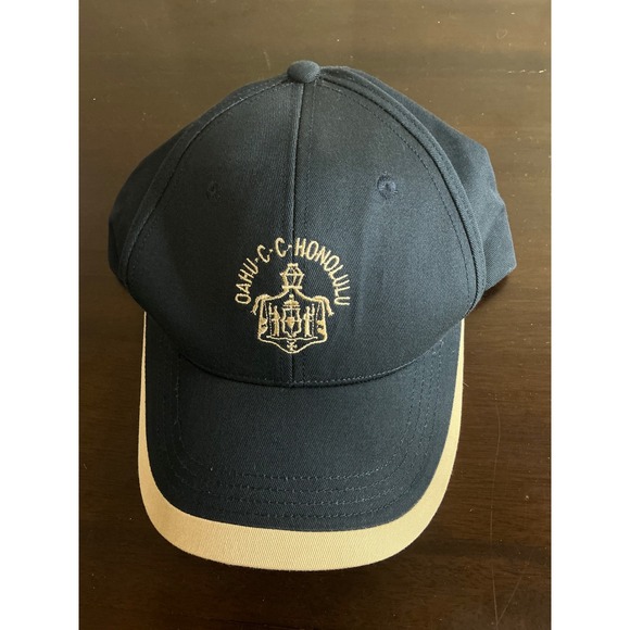 Oahu CC Honolulu Hat Men's One Size Navy Blue & Beige Golf Country Club - Picture 1 of 7
